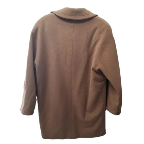 Vintage Aquascutum Wool Tan Pea Coat  Oversized - Picture 2 of 15